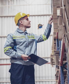 man in a warehouse